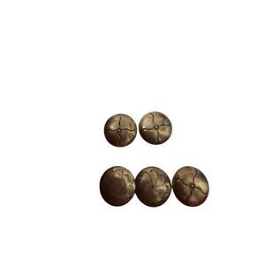 Set of 5 Southwestern Silver-Tone Button Covers – Etched Floral Concho Design